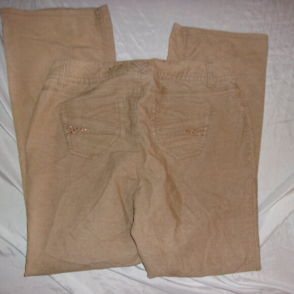 corduroy size 16 womens tan pants casual dress career wear stretch - Picture 1 of 6